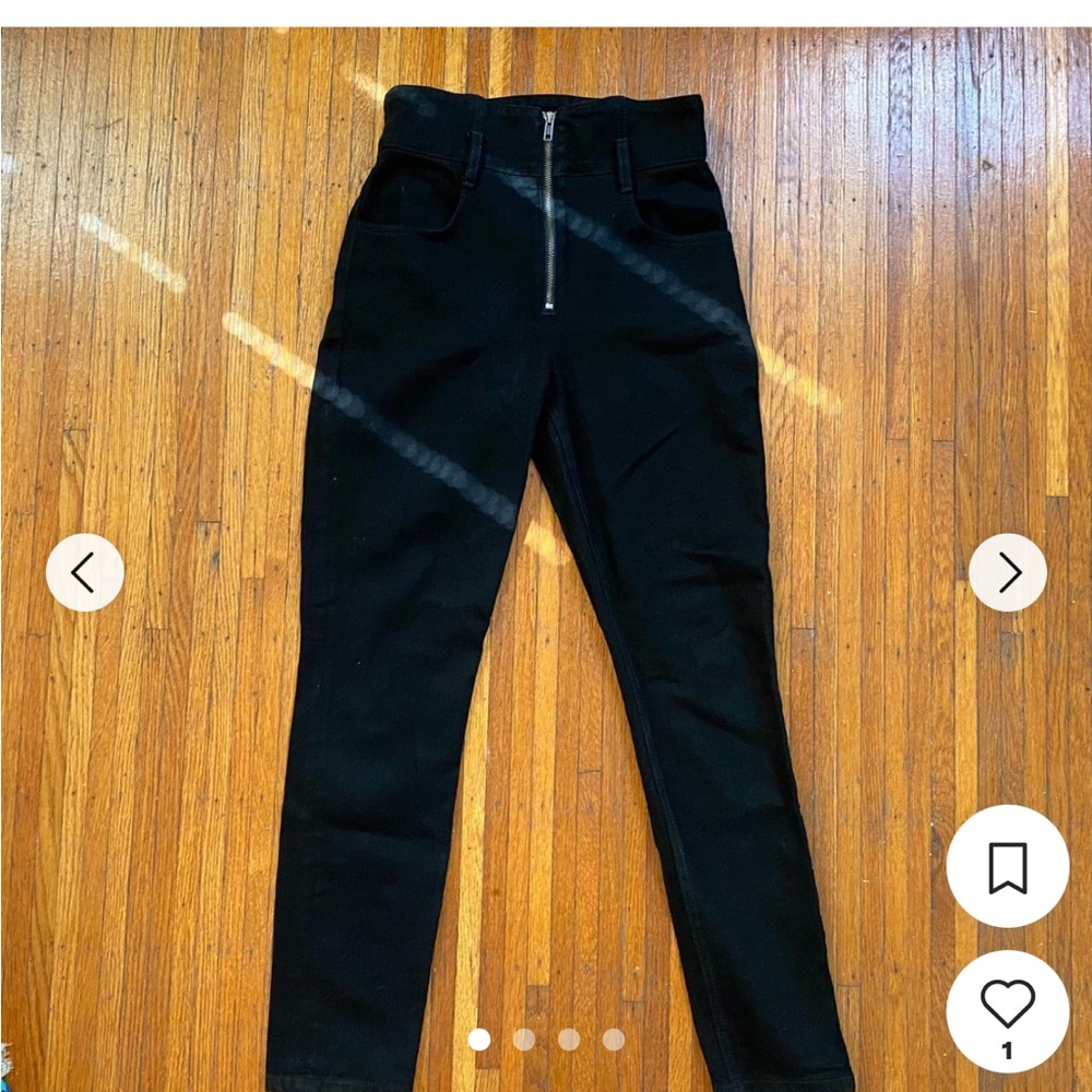 Reformation black high waisted zipper jeans